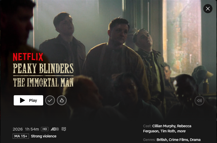 Peaky Blinders: The Immortal Man-Netflix movie