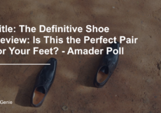Title: The Definitive Shoe Review: Is This the Perfect Pair for Your Feet? - Amader Poll